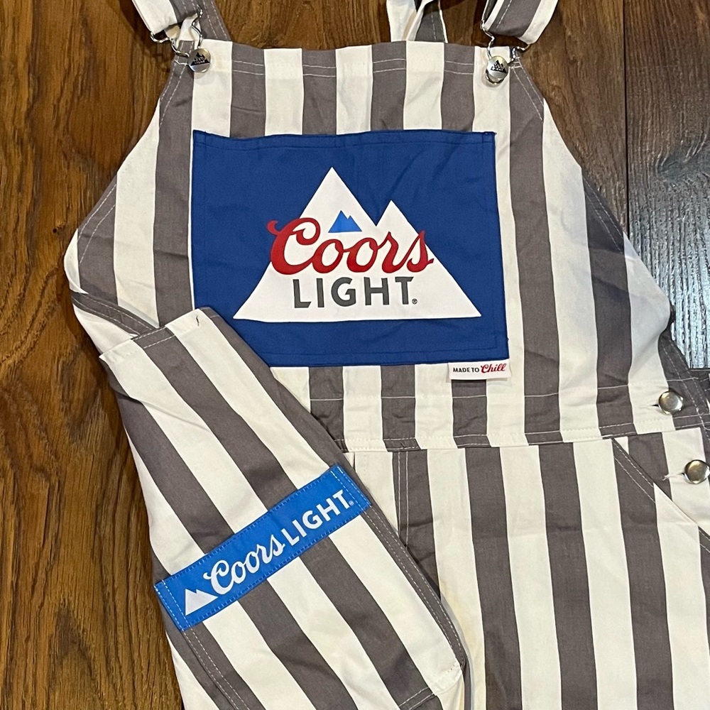 Coors Light Men’s XL Striped Bib Overalls